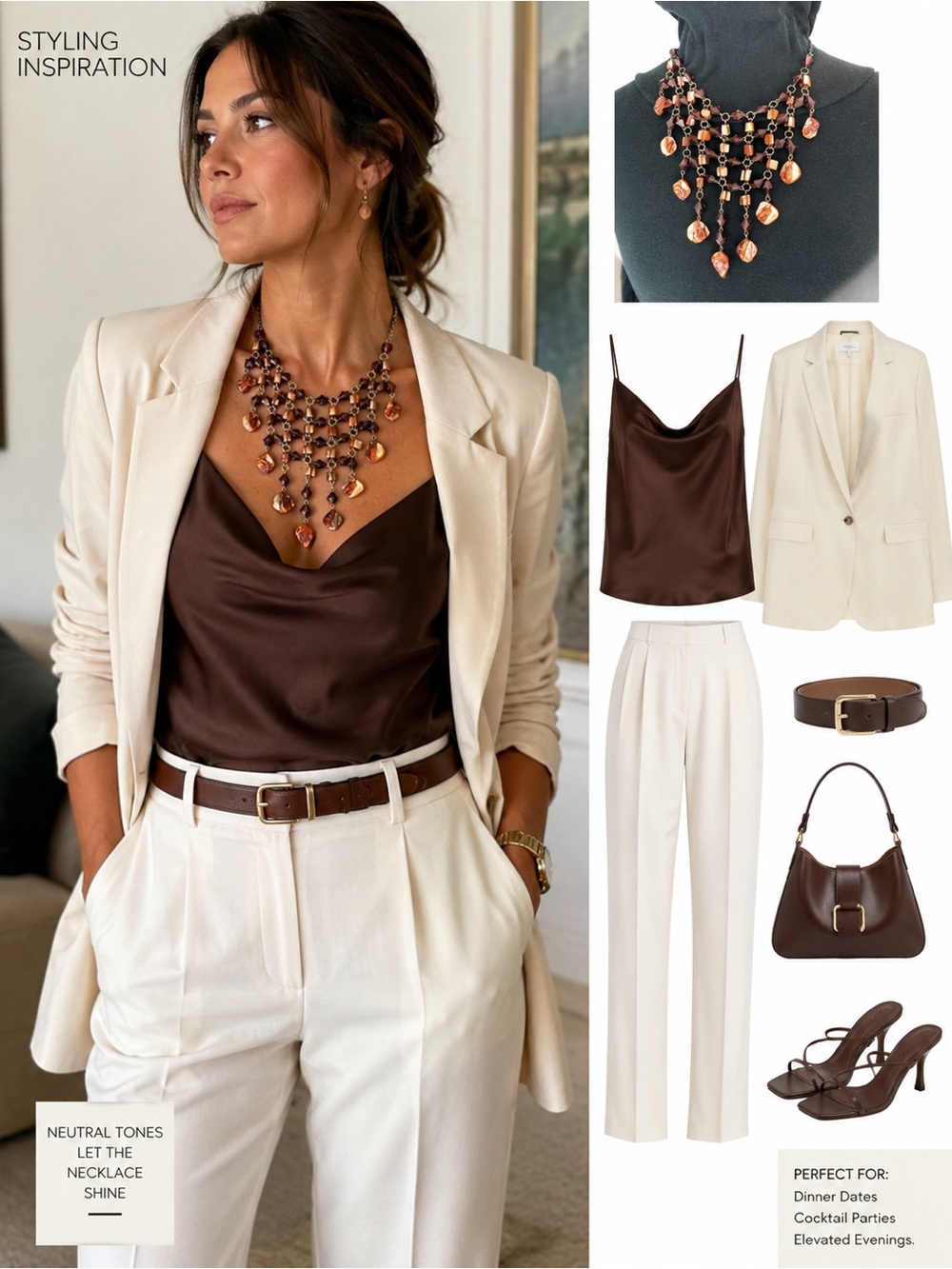 Copper & Burgundy Cascading Bib Necklace Festival wear